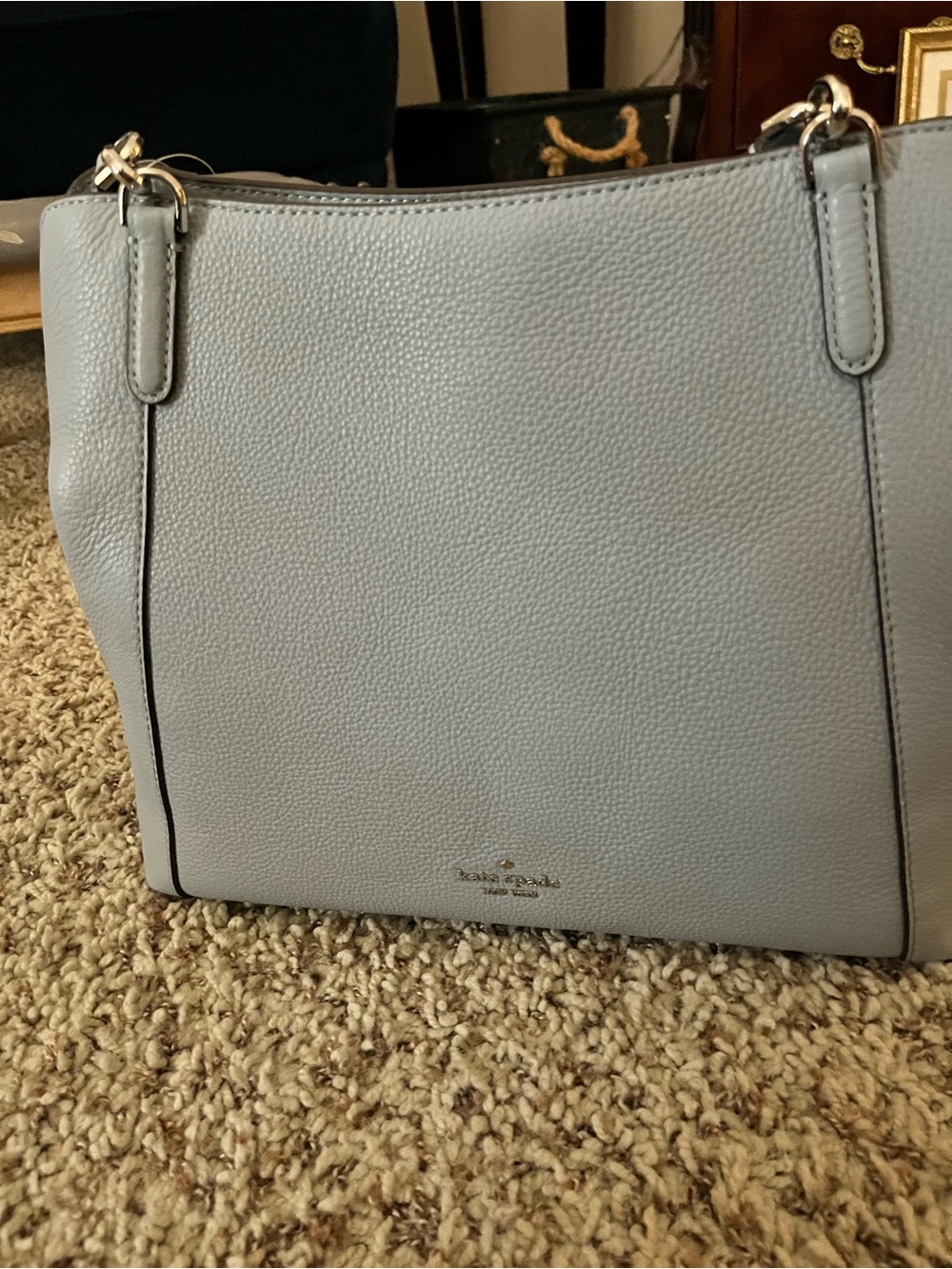 Kate Spade Light Blue Pebbled Leather Shoulder Bag- new, never used.